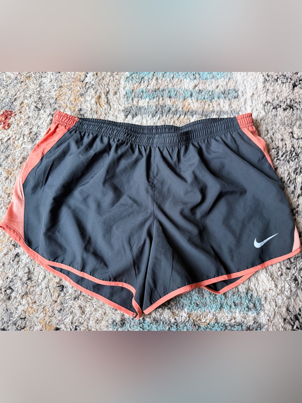 Nike Black Women's Athletic Shorts with Coral Trim